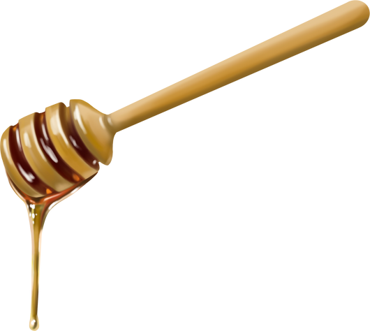 Watercolor honey spoon. a spoonful of honey. Realistic illustration